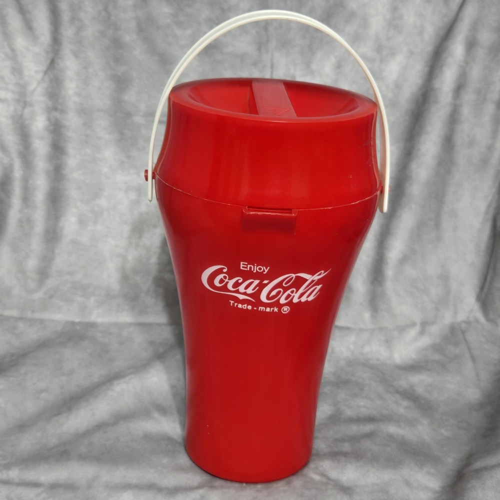 Vintage 1980s Coca-Cola/Coke Godfather's Pizza Plastic Pitcher w/Handle & Lid‎